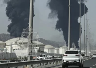 smoke rises from the direction of an energy installation in the gulf emirate of fujairah on march 14 2026 photo afp
