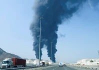 smoke rises in the fujairah oil industry zone caused by debris after interception of a drone in fujairah united arab emirates march 14 photo reuters