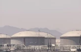 oil containers at the port of fujairah as the us israel conflict with iran limits marine traffic in the strait of hormuz in fujairah united arab emirates on may 6 2026 photo reuters