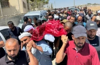 mourners carry the body of well known palestinian activist owdeh hathaleen who according to people who said they witnessed the shooting was shot and killed in the village of umm al khair by israeli settler last week during his funeral near the city of hebron in the israeli occupied west bank august 7 2025 photo reuters