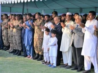 prime minister shehbaz sharif field marshal syed asim munir and others attend the funeral prayers of soldiers martyred in the crash of a pakistan army aviation mi 17 helicopter near muzaffarabad photo ispr