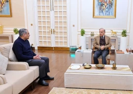federal minister for interior syed mohsin raza naqvi calls on prime minister muhammad shehbaz sharif in islamabad on monday ptv news