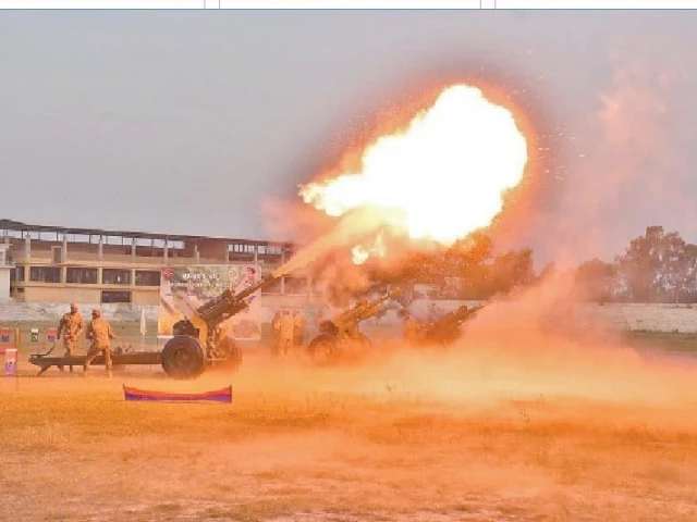 balls of flame rise from cannons fired at peshawar s karnal sher khan stadium on friday marking the day of gratitude held to celebrate pakistan s historic response to a series of indian attacks photo app balls of flame rise from cannons fired at peshawar s karnal sher khan stadium on friday marking the day of gratitude held to celebrate pakistan s historic response to a series of indian attacks photo app