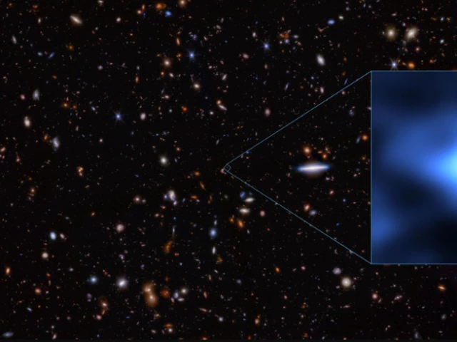 this image shows the precise location in the night sky of the galaxy jades gs z14 0 an extremely tiny dot in the fornax constellation as of today this is the most distant confirmed galaxy we know of its light took 13 4 billion years to reach us and shows the conditions of the universe when it was only 300 million years old the inset of the image shows a close up of this primordial galaxy as seen with the atacama large millimeter submillimeter array alma the inset is overlaid on an image taken with the nasa esa csa james webb space telescope credit alma eso naoj nrao s carniani et al s schouws et al jwst nasa esa csa stsci brant robertson uc santa cruz ben johnson cfa sandro tacchella cambridge phill cargile cfa this image shows the precise location in the night sky of the galaxy jades gs z14 0 an extremely tiny dot in the fornax constellation as of today this is the most distant confirmed galaxy we know of its light took 13 4 billion years to reach us and shows the conditions of the universe when it was only 300 million years old the inset of the image shows a close up of this primordial galaxy as seen with the atacama large millimeter submillimeter array alma the inset is overlaid on an image taken with the nasa esa csa james webb space telescope credit alma eso naoj nrao s carniani et al s schouws et al jwst nasa esa csa stsci brant robertson uc santa cruz ben johnson cfa sandro tacchella cambridge phill cargile cfa