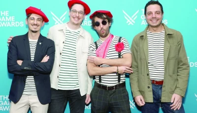 cto and co founder of sandfall interactive tom guillermin sandfall interactive art director nicholas maxson francombe ceo creative director and co founder of sandfall interactive guillaume broche and co founder and producer of sandfall interactive francois meurisse attend the game awards in los angeles photo afp cto and co founder of sandfall interactive tom guillermin sandfall interactive art director nicholas maxson francombe ceo creative director and co founder of sandfall interactive guillaume broche and co founder and producer of sandfall interactive francois meurisse attend the game awards in los angeles photo afp