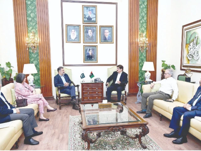 the pakistan olympic association delegation including president arif saeed vice president fatima lakhani secretary khalid mahmood with chief minister syed murad ali shah during the meeting photo cm house the pakistan olympic association delegation including president arif saeed vice president fatima lakhani secretary khalid mahmood with chief minister syed murad ali shah during the meeting photo cm house