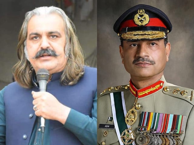 khyber pakhtunkhwa k p chief minister ali amin gandapur l army chief general syed asim munir r photo file