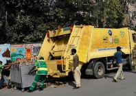 workers of lahore waste management company busy in removing the garbage as punjab government launched modern and organized system of cleanliness in the provincial capital city with the collaboration of turk companies photo app