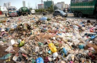 heap of garbage lying on the service road of korangi road shows the negligence of concerned authorities photo express