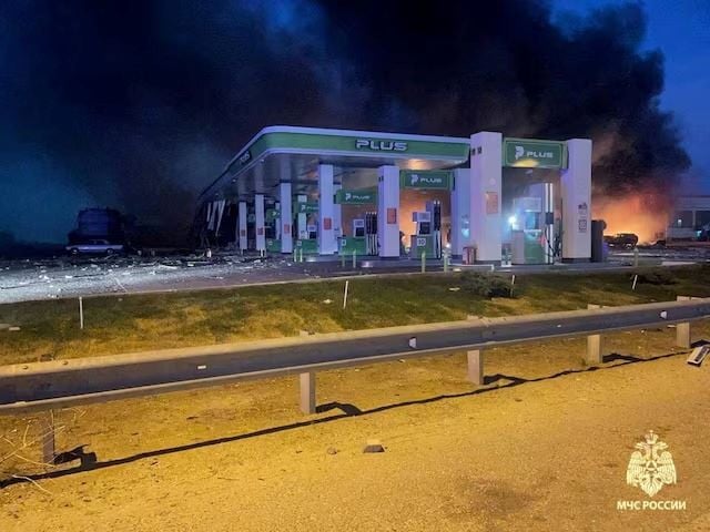 a view of fuel station after blast in dagestan screenshot reuters