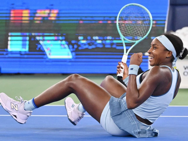 coco gauff celebrates after winning against jasmine paolini in their women s singles semi final match at the wuhan open tennis tournament in wuhan photo afp coco gauff celebrates after winning against jasmine paolini in their women s singles semi final match at the wuhan open tennis tournament in wuhan photo afp