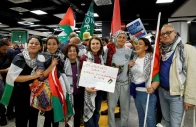 an italian activist from the gaza bound global sumud flotilla detained by israeli forces after their vessels were intercepted in international waters in the mediterranean poses for a picture upon arrival at fiumicino airport in fiumicino italy may 21 2026 reuters remo casilli