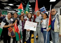 an italian activist from the gaza bound global sumud flotilla detained by israeli forces after their vessels were intercepted in international waters in the mediterranean poses for a picture upon arrival at fiumicino airport in fiumicino italy may 21 2026 reuters remo casilli