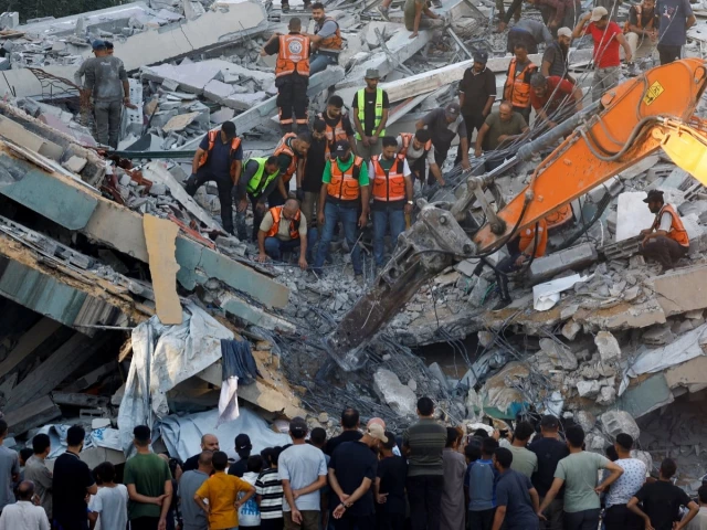 5 children among 14 Palestinians killed as war-damaged building collapses in Gaza City