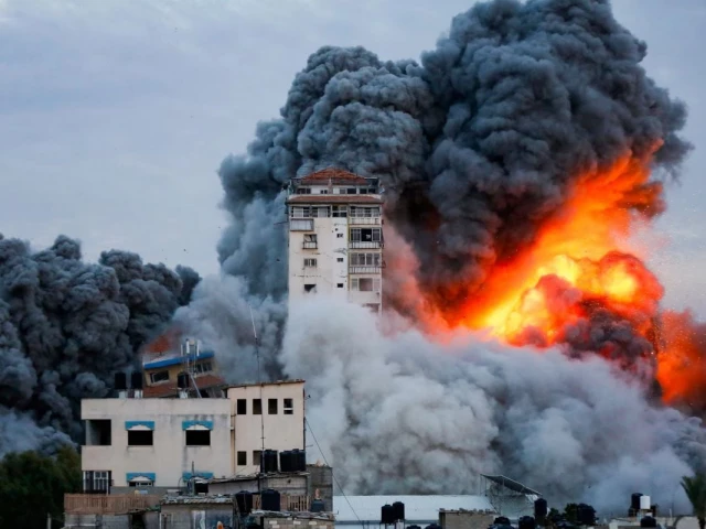 smoke and flames billow after israeli forces struck a high rise tower in gaza city october 7 photo reuters smoke and flames billow after israeli forces struck a high rise tower in gaza city october 7 photo reuters