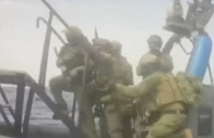 an israeli naval boat intercepts the global sumud flotilla en route to gaza in an attempt to deliver aid at sea may 18 2026 in this screengrab taken from a handout video global sumud flotilla handout via reuters