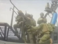 an israeli naval boat intercepts the global sumud flotilla en route to gaza in an attempt to deliver aid at sea may 18 2026 in this screengrab taken from a handout video global sumud flotilla handout via reuters