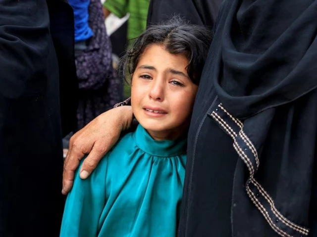 a mourner reacts during the funeral of palestinians killed in what the gaza health ministry says was israeli fire near a distribution center in rafah at nasser hospital in khan younis in the southern gaza strip june 16 2025 photo reuters a mourner reacts during the funeral of palestinians killed in what the gaza health ministry says was israeli fire near a distribution center in rafah at nasser hospital in khan younis in the southern gaza strip june 16 2025 photo reuters