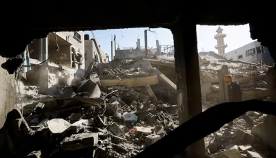 a palestinian man inspects the site of an israeli strike on a house whose residents were warned to evacuate before the attack in zawayda central gaza strip june 5 2026 photo reuters