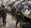 this photo taken on august 9 2026 shows armed israeli soldiers carrying out a foot patrol through the market in the old city of nablus in the northern israeli occupied west bank photo afp
