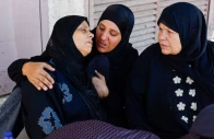 mother of three year old palestinian child tayyem hamdan who was killed in an israeli strike according to medics at al aqsa martyrs hospital in deir al balah reacts during his funeral in central gaza strip august 30 2026 reuters