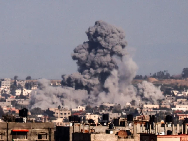 this picture taken from rafah shows smoke rising over buildings in khan yunis during israeli bombardment gaza strip palestine feb 1 2024 photo afp this picture taken from rafah shows smoke rising over buildings in khan yunis during israeli bombardment gaza strip palestine feb 1 2024 photo afp