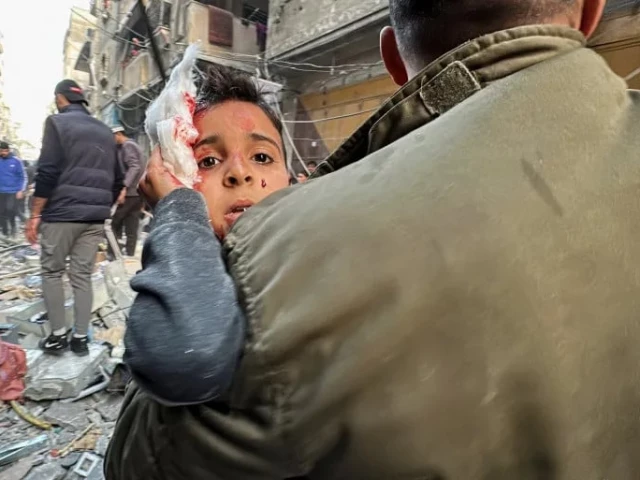 the israeli strike on an apartment building in nuseirat injured at least 15 people the civil defence said photo reuters the israeli strike on an apartment building in nuseirat injured at least 15 people the civil defence said photo reuters