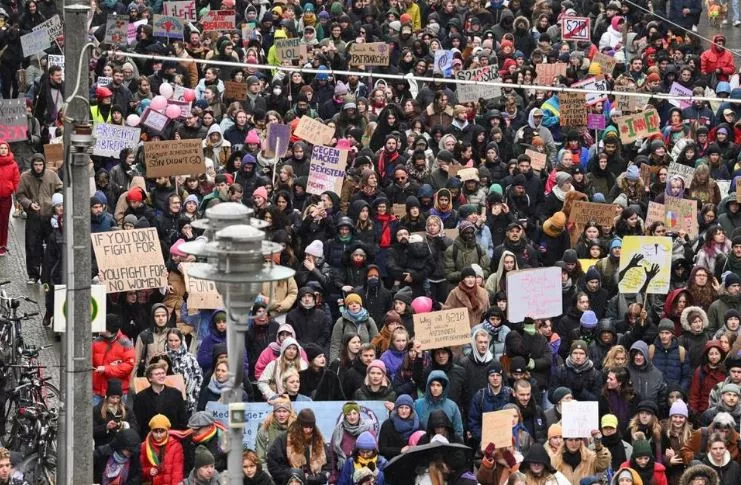 people attend a demonstration to mark international women s day under the heading together we are powerful in berlin germany march 8 2023 photo reuters people attend a demonstration to mark international women s day under the heading together we are powerful in berlin germany march 8 2023 photo reuters
