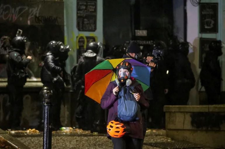 georgian police ended the standoff with protesters by moving demonstrators away from the parliament building as protest rages for the fourth night photo reuters