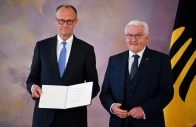 incoming german chancellor friedrich merz receives his certificate of appointment from german president frank walter steinmeier during a ceremony at bellevue palace in berlin germany may 6 2025 photo reuters