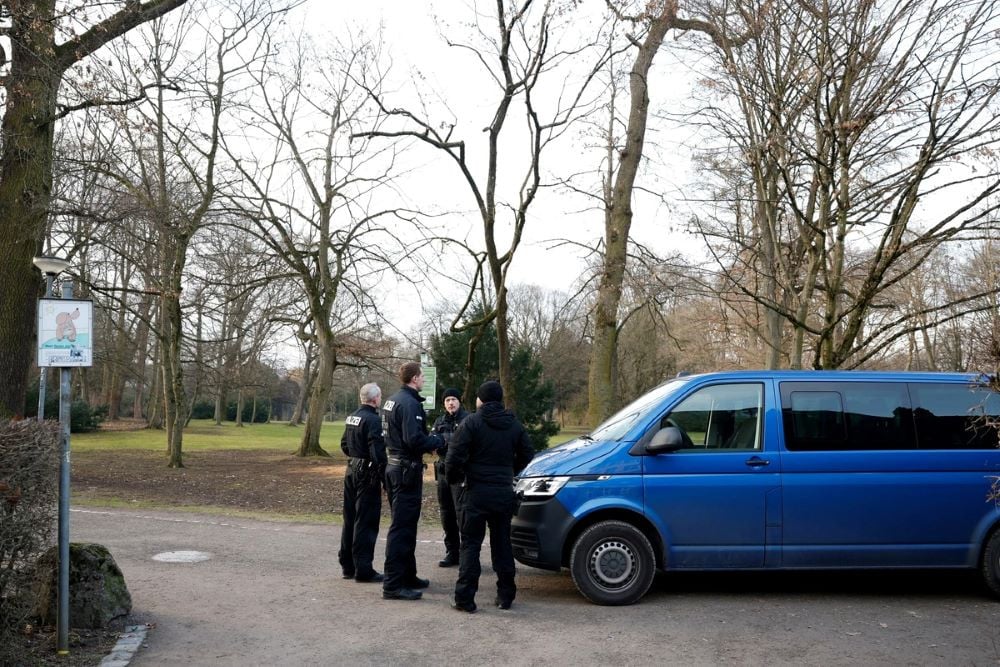 german police secure a park where earlier today two people were killed in a knife attack one of them a child in aschaffenburg germany january 22 2025 photo reuters