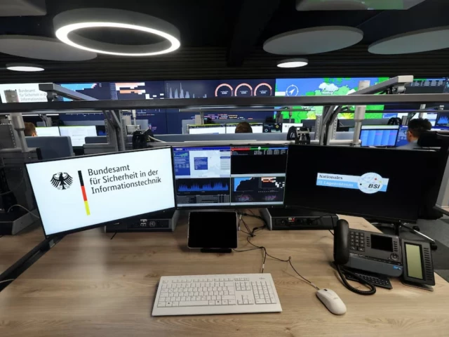 the workspace of a cybersecurity agent is pictured during the opening of germany s new it security centre the national cyber defence body bsi in bonn germany february 6 2024 reuters the workspace of a cybersecurity agent is pictured during the opening of germany s new it security centre the national cyber defence body bsi in bonn germany february 6 2024 reuters