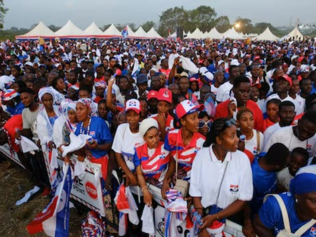 supporters of the ruling new patriotic party npp presidential candidate and ghanaian vice president mahamadu bawumia attend his final election campaign rally in accra ghana on december 5 2024 photo reuters supporters of the ruling new patriotic party npp presidential candidate and ghanaian vice president mahamadu bawumia attend his final election campaign rally in accra ghana on december 5 2024 photo reuters
