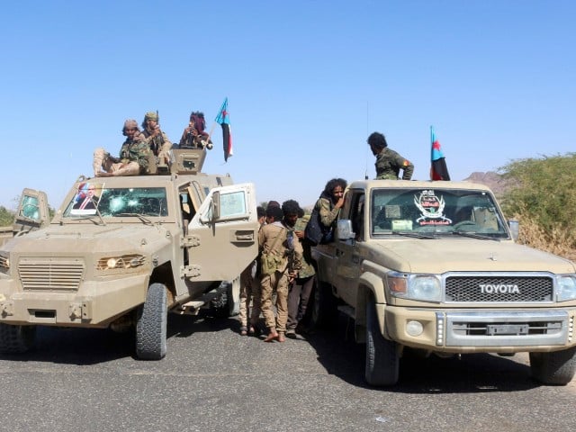 in this file photo yemeni pro government fighters including the uae trained giants brigade man a position on the outskirts of al jawba in the country s northeastern province of marib on thursday photo afp file