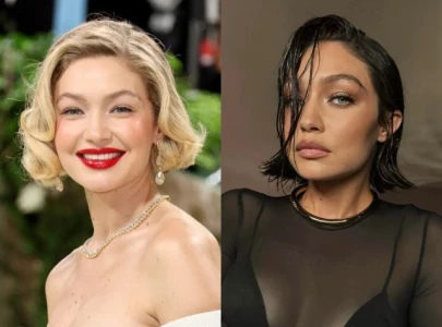 gigi hadid s matte black bob sparks debate because it doesn t look matte gigi hadid s matte black bob sparks debate because it doesn t look matte