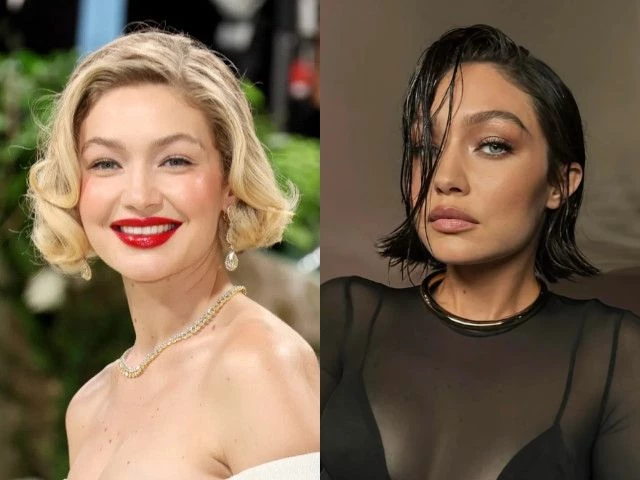 gigi hadid s matte black bob sparks debate because it doesn t look matte