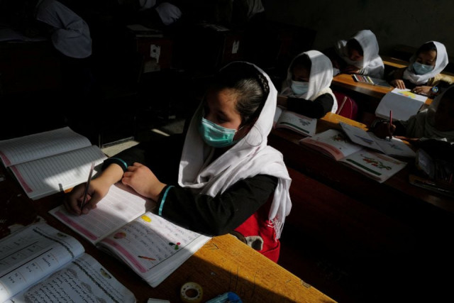 girls attend a class in kabul afghanistan october 25 2021 photo reuters file girls attend a class in kabul afghanistan october 25 2021 photo reuters file