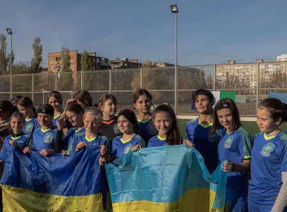 nothing will stop them girls football near ukraine front