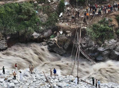 rivers swell from glacier melting