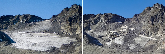 A combination of handout pictures taken on summer 2006 (L) and September 4, 2019 (R). PHOTO: AFP