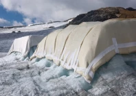 a sheep wool covered snow protection test site is pictured during a press conference presenting the results of the keep it wool glacier protection experiment in les diablerets switzerland september 2 2026 the project tested wool coverings on the tsanfleuron glacier at glacier 3000 as a biodegradable alternative to synthetic geotextiles used in snow farming to help slow glacier melt photo reuters