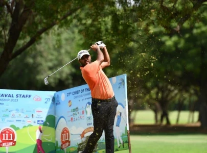 shehzad surges to top at cns open golf championship
