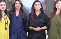 actors sharmeen ali sunita marshall and saima qureshi appeared on nida yasir s morning show to talk about the upbringing of children photo screengrab