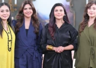 actors sharmeen ali sunita marshall and saima qureshi appeared on nida yasir s morning show to talk about the upbringing of children photo screengrab