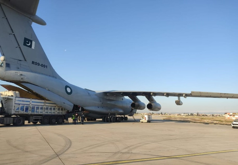 paf aircraft carrying relief supplies arrives in adana turkey photo paf