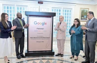 digital milestone prime minister shehbaz sharif google vice president wilson white us charge d affaires natalie baker and others clap after inaugurating the google office photo pid