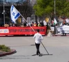 a counter protester holding an israeli flag walks into the parking lot near a protest at google cloud offices in sunnyvale california u s on april 16 2024 photo reuters