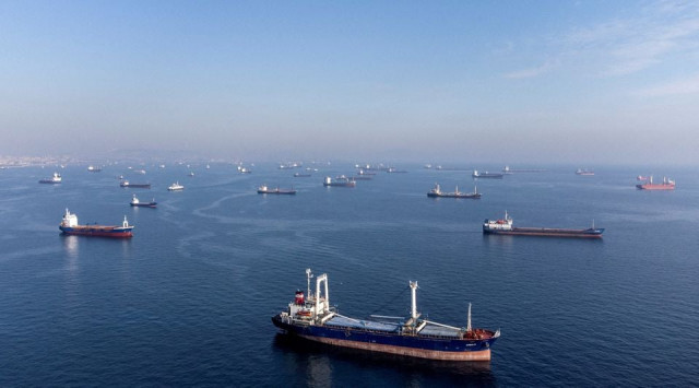 commercial vessels including vessels which are part of black sea grain deal wait to pass the bosphorus strait off the shores of yenikapi during a misty morning in istanbul turkey october 31 2022 photo reuters file commercial vessels including vessels which are part of black sea grain deal wait to pass the bosphorus strait off the shores of yenikapi during a misty morning in istanbul turkey october 31 2022 photo reuters file