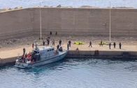 a greek coast guard vessel transfers activists of the global sumud flotilla which was intercepted on international waters by the israeli navy at the port of atherinolakkos on the island of crete greece may 1 2026 photo reuters