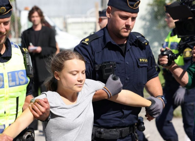 swedish activist greta thunberg detained at copenhagen university over israel boycott appeal swedish activist greta thunberg detained at copenhagen university over israel boycott appeal